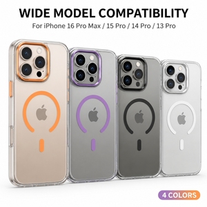 เคสโทรศัพท์แบบแม่เหล็กพร้อมกรอบเลนส์โลหะ สำหรับ iPhone 18 Pro Max 18 Pro วัสดุผสม TPU TPE PC ใส ป้องกันแรงกระแทก ขายส่ง - Product Image 1