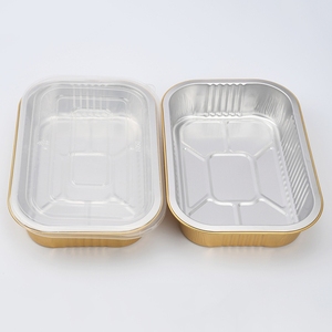 Récipients alimentaires jetables Smoothwall RE3G 1000ml Plateaux en feuille d'or en aluminium coloré Casseroles alimentaires avec couvercles étanches - Product Image 5