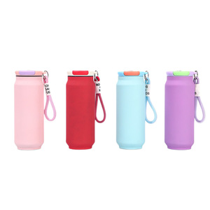 Nouvelle tasse isotherme en acier inoxydable 304, portable pour l'extérieur, avec corde de transport, couleur unie, pour la maison, gobelets à eau droits - Product Image 3