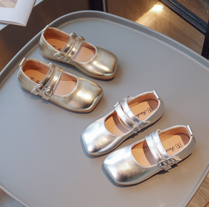 Chaussures de princesse dorées pour filles, chaussures brillantes pour enfants, chaussures de fête de mariage - Product Image 2