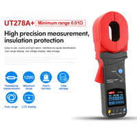 UNI-T UT278A+ UT276A+ Testeur numérique de résistance de terre à pince, détection de courant de fuite, ouverture de mâchoire 32 mm, stockage de données