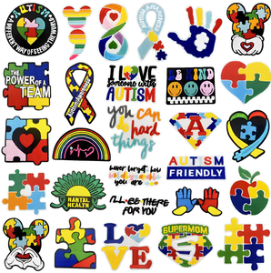 Expédition mondiale, patch brodé personnalisé en forme de puzzle coloré, soutien à l'autisme, vous pouvez faire des choses difficiles, patchs brodés pour vêtements - Product Image 1