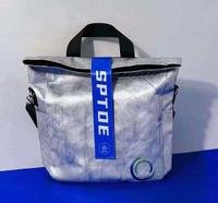 Sac fourre-tout moyen en Tyvek argenté, écologique, réutilisable, imperméable, personnalisable en gros, avec impression par transfert thermique, robuste, pour usage quotidien professionnel et alimentaire
