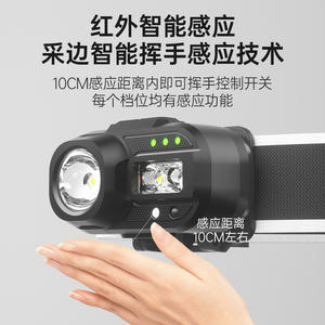 Lampe frontale LED T-12, 2000 mAh, rechargeable, bande élastique réglable, portable, pour cyclisme, course à pied, pêche en plein air - Product Image 3