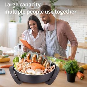 Multifunctional Round <b>Electric</b> Pot 220V Stainless Steel Heating For Cooking Stewing Frying Boiling - Product Image 4