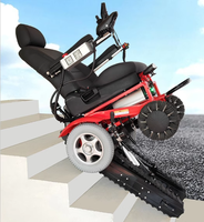 Silla de Ruedas Motorizada Moderna de Doble Tracción con Orugas Reforzadas para Terapia de Rehabilitación, Escaleras y Terrenos Irregulares