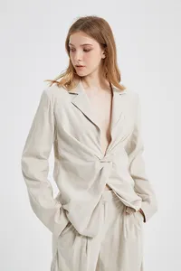 China hat neues Design in voller Länge Beige lässige Damen Blazer Damen anzüge auf Lager