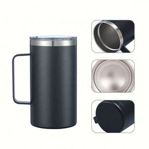 Gobelet à café personnalisable de 12 oz, 14 oz, 16 oz, 24 oz avec poignée, à double paroi, isolé sous vide, pour la promotion et les cadeaux d'entreprise - Product Image 4