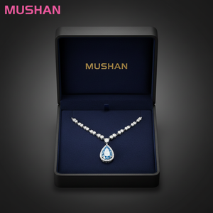 <span class=keywords><strong>Collana</strong></span> <span class=keywords><strong>con</strong></span> Pendente in Argento 925 MUSHAN Jewelry Factory, <span class=keywords><strong>con</strong></span> Diamante ad Alto Tenore di Carbonio e Gemme di <span class=keywords><strong>Acquamarina</strong></span> a Goccia/Pera, da Donna - Product Image 2