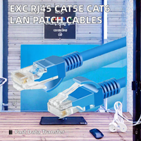 Kabel LAN RJ45 Connector EXC OEM Cat6 Cat5e Patch Cord UTP 1m 3m 5m PVC Cat5e Jumper Cord 8 Konduktor