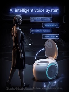 Inodoro Inteligente de Diseño Moderno para Hotel, Inodoro Eléctrico Negro con Sensor de Descarga Automática - Product Image 4