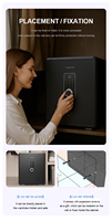 Coffre-fort à empreintes digitales de 45 cm, coffre-fort à mot de passe, coffre-fort de sécurité, boîtes de sécurité antivol, coffre-fort pour argent, fichiers, pour bureau, hôtel, maison