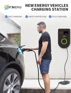 YL-EU pengisi daya mobil elektrik portabel bentuk U EV stasiun pengisian daya adaptor mobil listrik 32A 22kw dengan kontrol aplikasi