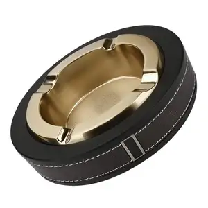 Cendrier en cuir véritable pour cigares, modèle métal de qualité supérieure, accessoires de luxe pour fumage, cadeau pour petit ami, mode