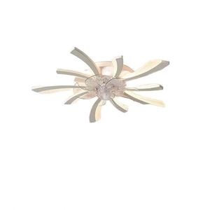 พัดลมเพดานขนาดเล็กทันสมัยไฟ LED รีโมทคอนโทรลติดตั้งสำหรับห้องนั่งเล่นห้องนอนสำหรับภายในโรงแรมโลหะพลาสติก - Product Image 1