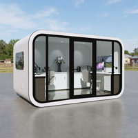Module de bureau de jardin Capsule House 20FT avec verre trempé, vue panoramique, insonorisé, isolé, préfabriqué, prêt à l'emploi, vente en gros