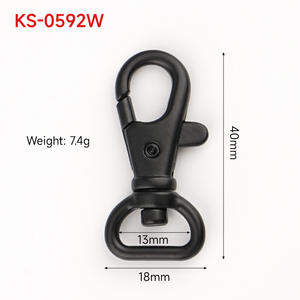13mm 1/2 Inch Small Black Lobster <strong>Snap</strong> <strong>Hook</strong> for Purses Bags <strong>Lanyard</strong> - Product Image 2