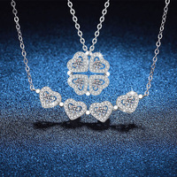 Collier tendance pour enfants en argent sterling 925 plaqué platine de haute qualité, pendentif géométrique en moissanite en forme de croix