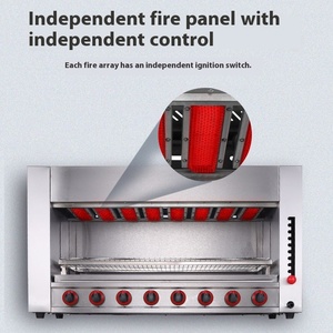 <span class=keywords><strong>Griglia</strong></span> a Gas commerciale in acciaio inox forno sopraelevato Design senza fumo per grigliate efficienti in alberghi e ristoranti - Product Image 4