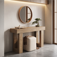Table console étroite de 63 pouces de long pour entrée, table de canapé en bois, table d'appoint moderne et mince pour hall d'entrée