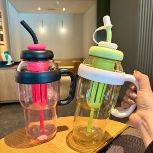 2025 grande capacité été paille tasse nouvelle haute apparence niveau bouteille d'eau en plastique chanceux ventre tasse avec belle conception <span class=keywords><strong>de</strong></span> <span class=keywords><strong>vent</strong></span> - Product Image 3