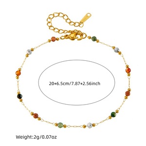 Conjunto de Joyería Boho 3 en 1 con Cuentas de Piedras Multicolores, Cadena de Acero Inoxidable, Joyería de Moda para Vacaciones en la Playa, Alta Calidad - Product Image 6
