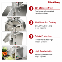 Coupe-légumes commercial BlinkSong en acier inoxydable 304, trancheuse, râpeuse et hachoir multifonction pour restaurant, robot culinaire professionnel