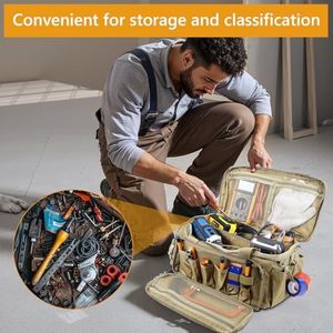 กระเป๋าใส่ของอเนกประสงค์กันแรงเสียดทานด้านล่างสีน้ำตาลอ่อนกันเสียดสีสำหรับผู้ชายกระเป๋าใส่ของอเนกประสงค์สำหรับช่างซ่อมช่วงยุทธวิธี - Product Image 6