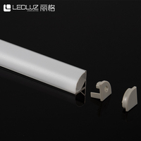 Profil LED d'angle en aluminium ALP006 pour éclairage sous-meuble avec diffuseur en PC, bande lumineuse LED