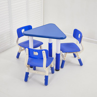 Ensemble de table et de chaise pour enfants, mobilier scolaire triangulaire moderne en alliage d'aluminium réglable, haute performance et prix abordable
