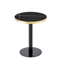 [Stock US] Table basse ronde en MDF de 23,6 pouces avec bord pulvérisé/peint, plateau en MDF avec texture marbre et peinture UV, expédition domestique aux États-Unis, 1 pièce MOQ