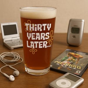 Cadeaux d'anniversaire pour hommes 30 ans Verre à bière nostalgique 16oz "30 ans plus tard" Design Drôle de verre à bière pour les vacances du mari à la <span class=keywords><strong>retraite</strong></span> - Product Image 6
