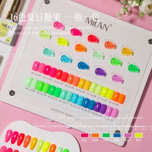 ชุดเจลทาเล็บยูวีแอลอีดี 16 สี รุ่นใหม่จากมิลาน กันน้ำ แห้งเร็ว ปลอดสารพิษ สำหรับตกแต่งเล็บ - Product Image 4