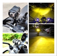 Phare LED Devil Eyes à prix d'usine, 1 lentille, blanc-jaune, double couleur, haute puissance, pour pièces de moto, éclairage moto