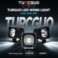 Luz LED de 2 Pulgadas y 25W para Todoterreno, Luz Auxiliar de Conducción de 2200LM, IP67, 9-30V, Compatible con Jeep Wrangler, Camioneta, SUV, ATV, 4x4