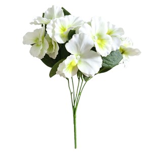 Magnifique Bouquet Artificiel de Pansy à Branche Unique Rose Blanc Bleu Orange – Composition Florale Décorative pour la Maison et le Bureau - Product Image 5
