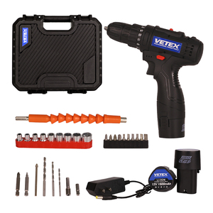Vetex 12V 1500mAh Li-ion pin hoạt động 25 + 1 mô-men xoắn thiết lập điện điện khoan điều khiển thiết lập không dây khoan - Product Image 1