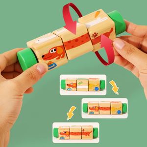 Mi Primer Juego de Cubos de Clasificación y Emparejamiento para Bebés, Juego de Rompecabezas de Aprendizaje Temprano para Niños, Juguete Educativo de Madera Giratorio - Product Image 2