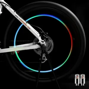 Luz colorida para pneu de bicicleta, sensor automático, válvula para pneu, luz piscante noturna, acessórios para ciclismo de montanha