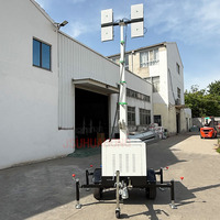 4x400W LED Mobile Beleuchtungsturm mit Weißlicht, 7M Teleskopmast und Generator, Outdoor-Anhänger-Typ Lampe