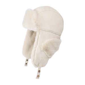 Chapeau de trappeur surdimensionné doublé de fausse fourrure avec logo personnalisé, casquette unisexe en daim à rabats pour les oreilles, casquette d'hiver coupe-vent pour l'extérieur - Product Image 2