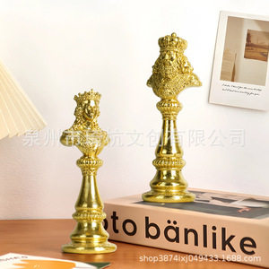 ชุดหมากรุกแบบตั้งโต๊ะ สีเงิน โลหะ ตกแต่งบ้าน ห้องนั่งเล่น ของประดับตกแต่งโต๊ะ แพ็คเกจหลายชิ้น ดีไซน์แบบดั้งเดิม - Product Image 4