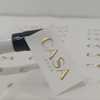 Etiquetas de Papel Texturizado con Logotipo Personalizado, 120gsm, Cuadradas, con Estampado Dorado Mate, al Mejor Precio de Fábrica y Alta Calidad