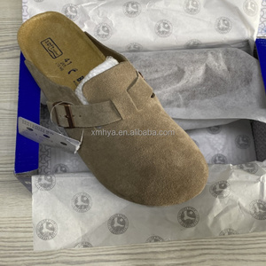 2026 Gran Venta Zuecos Planos de Exterior Estilo <span class=keywords><strong>Birkenstock</strong></span> Boston de Cuero Genuino y Ante para <span class=keywords><strong>Hombre</strong></span> y Mujer con Plantilla de Corcho Hana, Zueco Sólido - Product Image 2