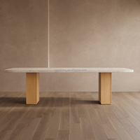 Ensemble de table à manger moderne Sageliving avec 6 chaises Ensemble de salle à manger à chevalet en bois de chêne contemporain pour salle à manger