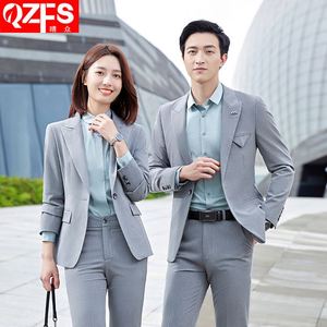 <span class=keywords><strong>Terno</strong></span> OEM con el mismo Traje Temperamento informal Gerente de otoño Presidente Trajes profesionales de gama alta <span class=keywords><strong>para</strong></span> hombres y mujeres 2 piezas - Product Image 3