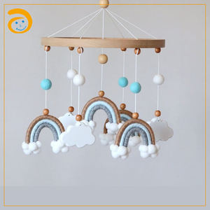 Ins-decoración <span class=keywords><strong>del</strong></span> hogar para niños, diseño espacial, Luna, astronauta, ropa de cama para bebé, juguetes móviles colgantes, cuna infantil, móvil - Product Image 4