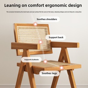 <span class=keywords><strong>Chaise</strong></span> moderne <span class=keywords><strong>scandinave</strong></span> en bois massif pour salon en rotin épais japonais B & B Restaurant loisirs maison balcon utilisation - Product Image 3