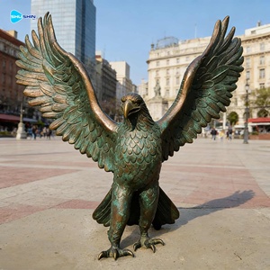 Scultura d'arte 3D personalizzata a grandezza naturale per esterni, aquila/gufo intagliata con stampa digitale in metallo bronzo per decorazione domestica a tema animale - Product Image 2