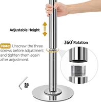 45mm Stripper Pole Dance Pole Base inférieure Hauteur réglable Spinning Dancing Bar